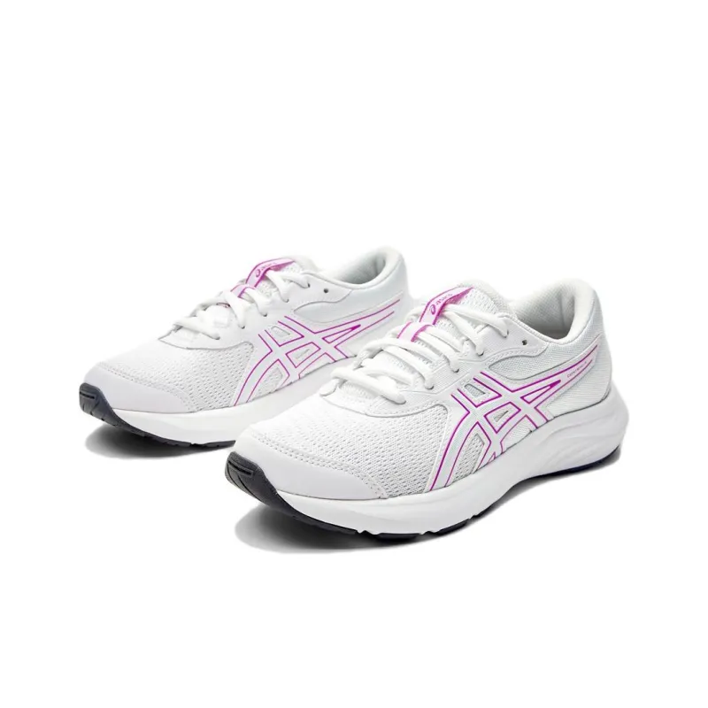 Asics Anti-Slip Wear-Resistant Low-Top Kids' Running Shoes White Purple Teenagers-3