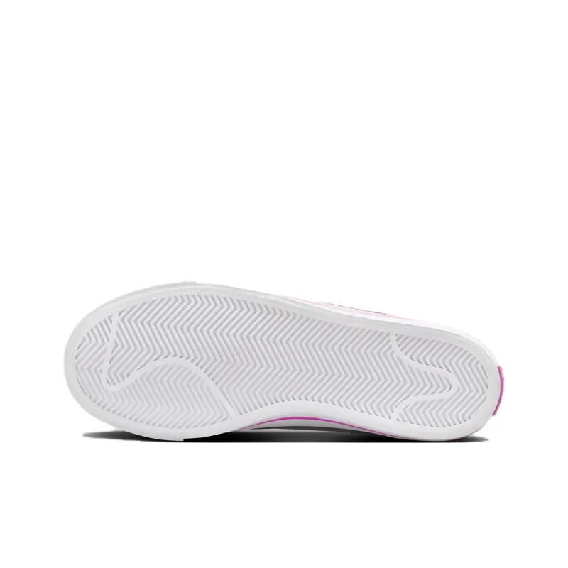 Nike Court Legacy Anti Slip Wear Resistant Low Top Kids' Skateboarding Shoes Pink White Teenagers-5