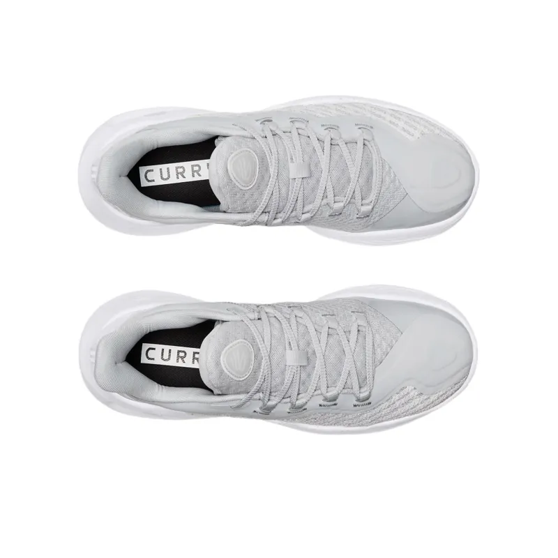 Under Armour Curry 11 Anti Slip Wear Resistant Low Top Basketball Shoes Unisex Gray White-3