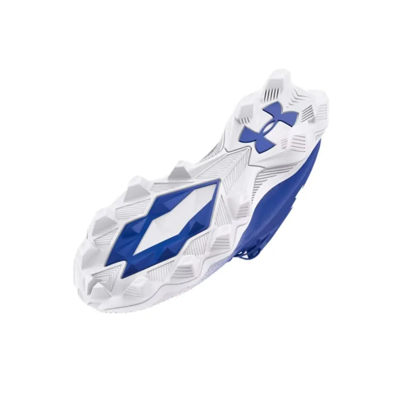 Under Armour Spotlight Franchise 4 Anti Slip Wear Resistant Soccer Shoes Men's Blue-4
