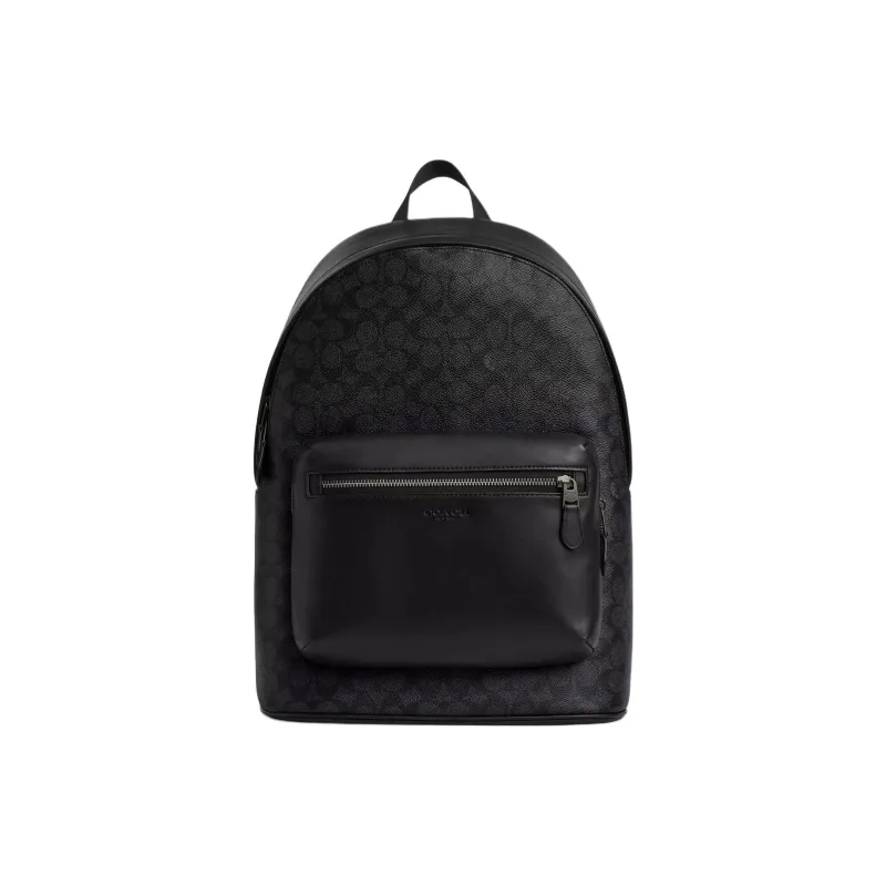 COACH Canvas Coated Canvas Backpack Large Size Unisex Charcoal-0
