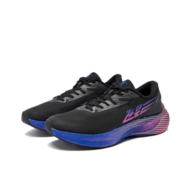 QIAODAN Flying Shadow 4.0 Anti Slip Wear Resistant Low Top Running Shoes Men's Black Blue-1
