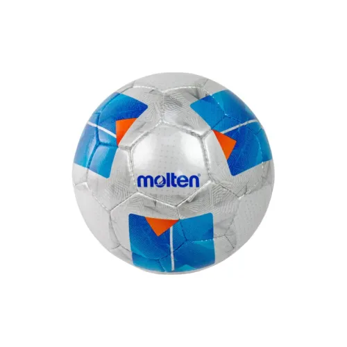 Molten Size 5 Soccer PU Hand-Stitched Soccer Ball Unisex Silver Blue