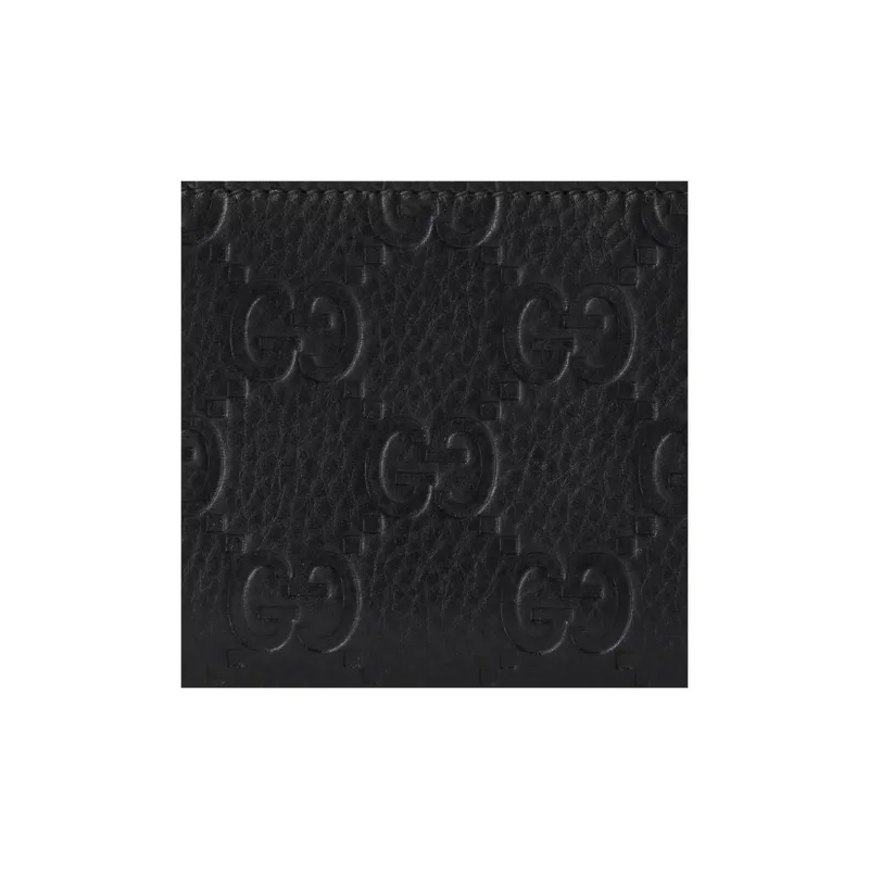 GUCCI Grain Leather Wallet Medium Size Unisex Black-4