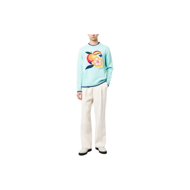 CASABLANCA Logo-patch Intarsia Knit Jumper-4