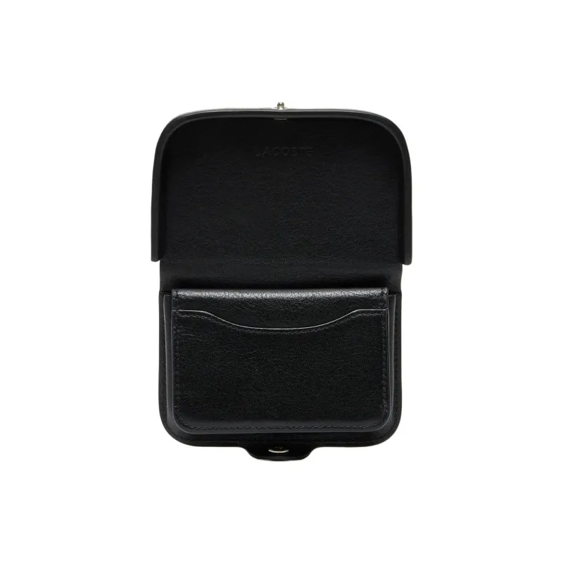 LACOSTE Cow Leather Card Holder Men's Black-2
