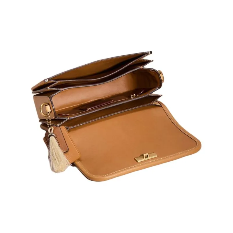 COACH Rogue Gloves Made Of Tanned Leather Shoulder Bag Crossbody Bag Small Size Women's Brass & Tan-2