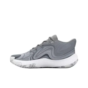 Under Armour Anti Slip Wear Resistant Mid Top Basketball Shoes Unisex Gray