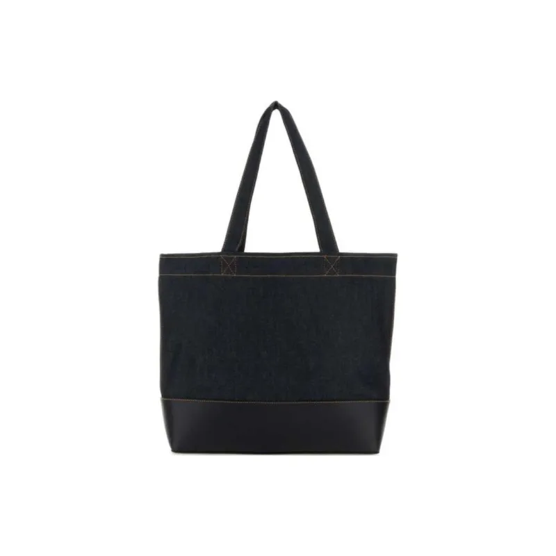 A.P.C Axel Logo Printed Denim Tote Bag-2