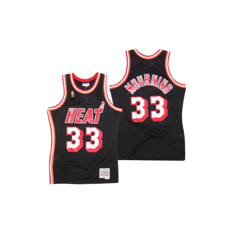 NBA Alonzo Mourning Hardwood Classic Swingman Basketball Jerseys Men Black-1