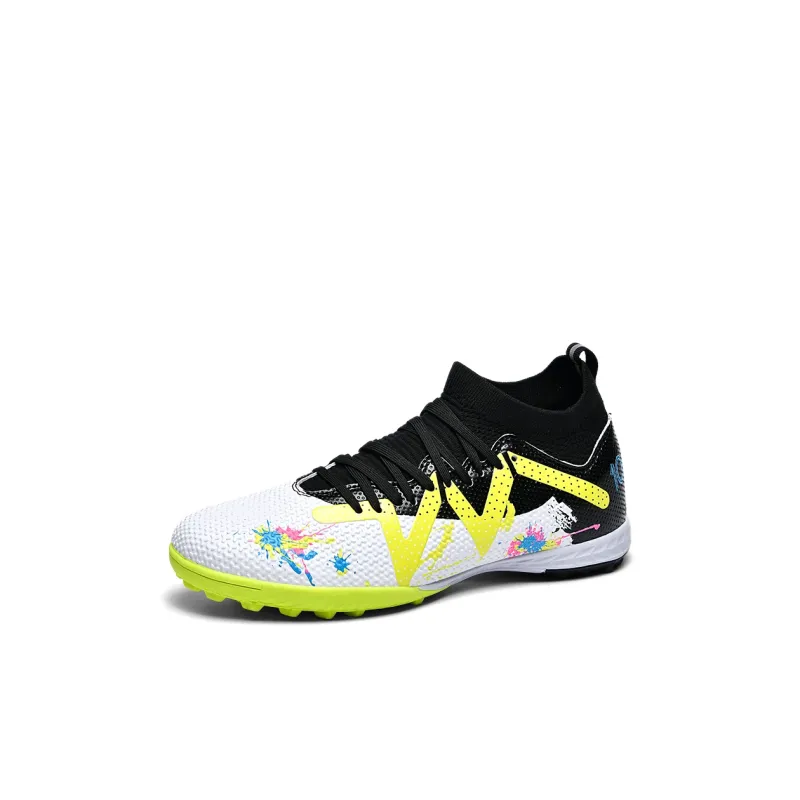Kuding Soccer Shoes Unisex Low Top Pink/White Gray/White/Neon Green-49
