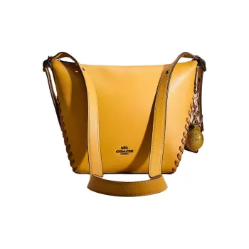 COACH Dufflette Smooth Leather Crossbody Bag Shoulder Bag Small Size Women's Linen