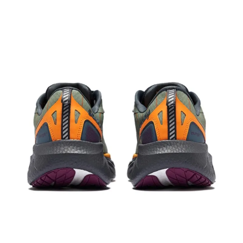 Saucony TRIUMPH 22 Anti Slip Wear Resistant Low Top Running Shoes Men's Green Gray Yellow-2