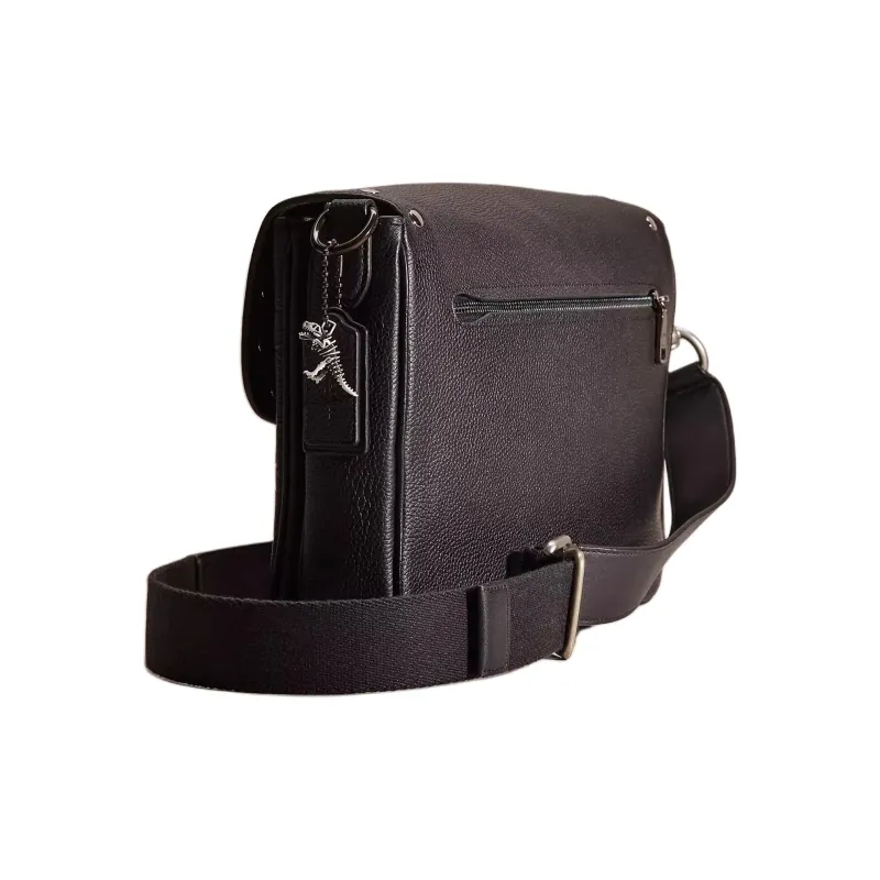 COACH Soft Tabby Soft Polished Pebbled Leather Shoulder Bag Crossbody Bag Large Size Women's Black-1