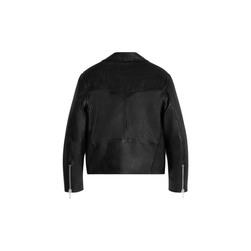 CELINE Straight cut Blouson Jacket In Waxed Lambskin-1