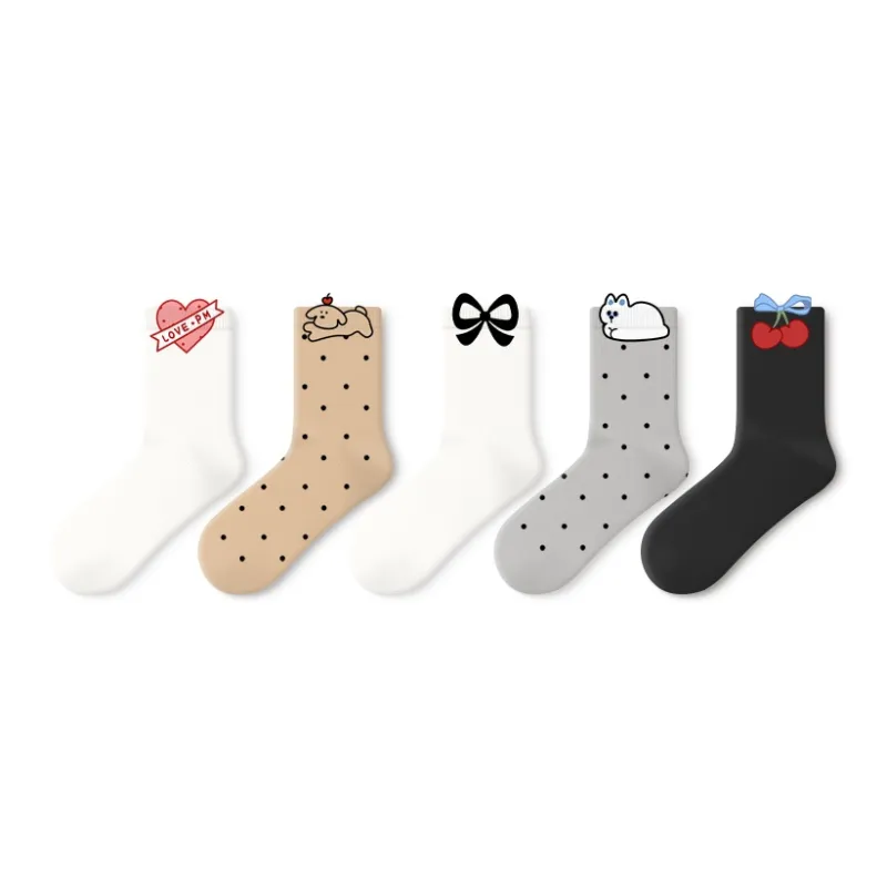 Primeet Mid Calf Socks Women's 5 Pack-37