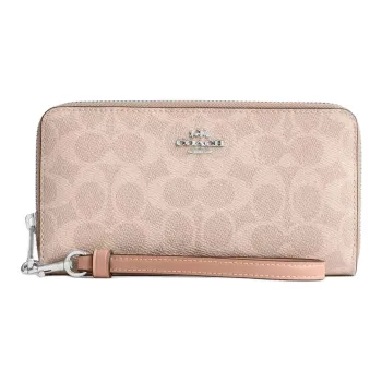 COACH Coated Canvas Wallet Small Size Women's Sand