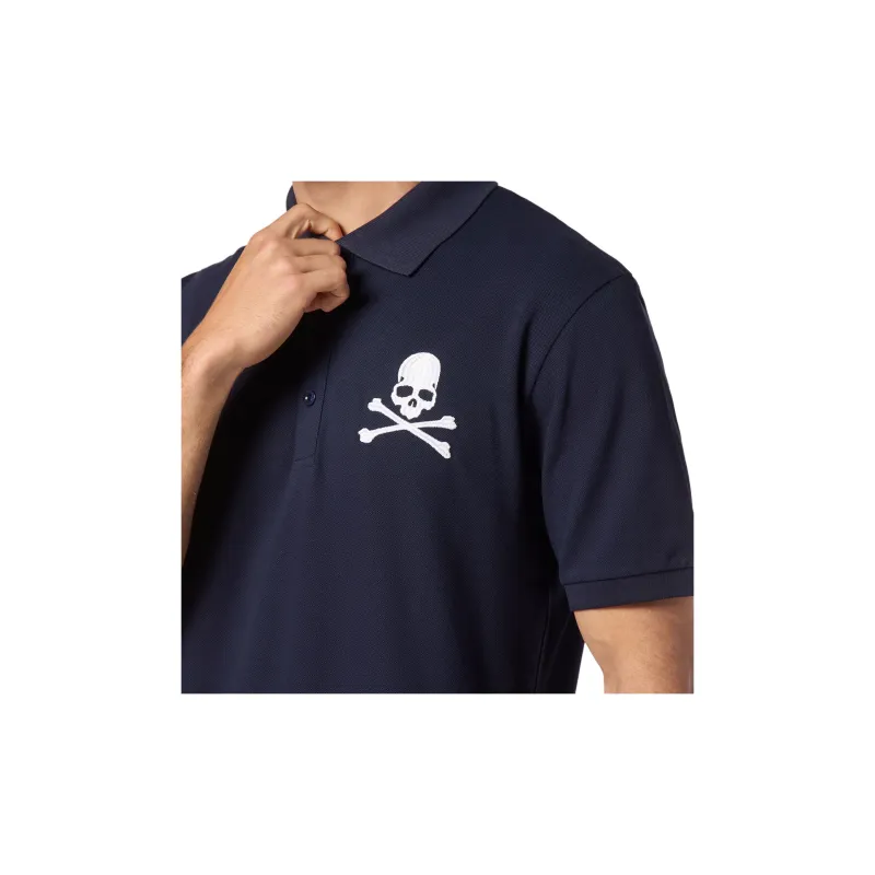 PHILIPP PLEIN Skull & Bones Embroidered Cotton Polo Shirt-4