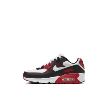 Nike Air Max 90 Anti Slip Wear Resistant Low Top Kids' Running Shoes White Black Red Kids'