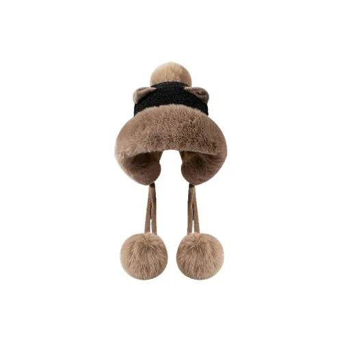 Cranta Komeia Polyester Beanies Women's Black/Ecru/Khaki