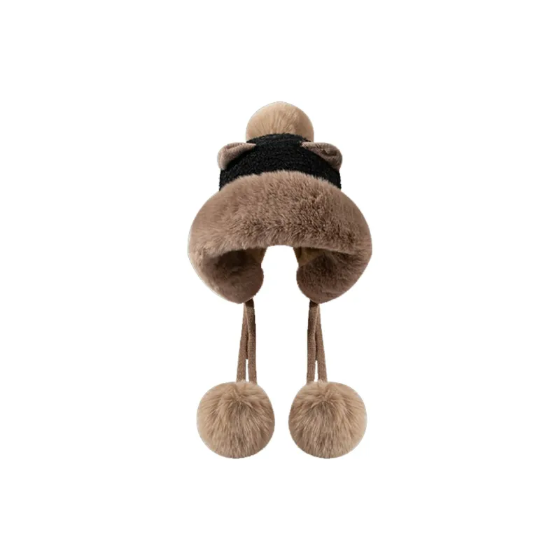 Cranta Komeia Polyester Beanies Women's Black/Ecru/Khaki-0