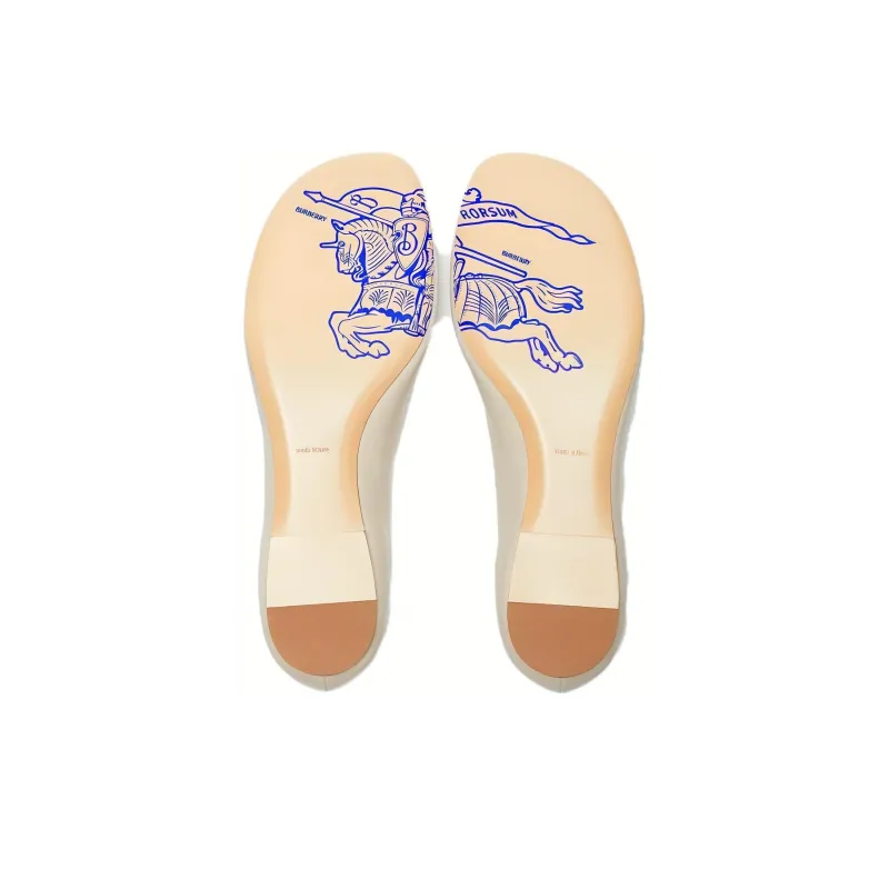 Burberry Women's Leather Sadler Zip Ballerinas 'Soap'-4