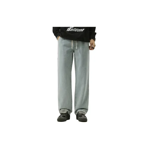 FASTFISH Jeans Unisex White-Washed Yellow Mud