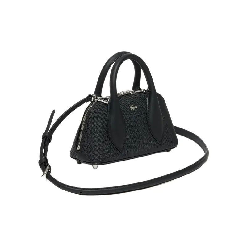 LACOSTE Synthetic Leather Shoulder Bag, Crossbody Bag, Handbag Mini Women's Black-2