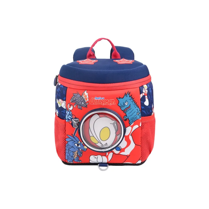 YOME Ultraman Neoprene Fabric With Migration Strap Bucket Styling Backpack Small Size Kids' Royal Blue/Red-4