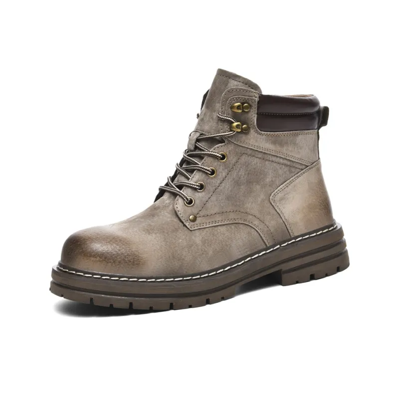 LONSDALE Height Increasing Abrasion Resistant Slip Resistant Mid Top Pigskin, Casual Versatile Martin Boots Unisex-5