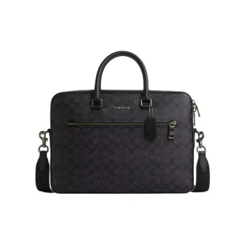 COACH ETHAN Coated Canvas Shoulder Bag, Crossbody Bag, Handbag Large Size Men's Black