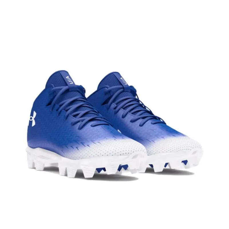 Under Armour Spotlight Franchise 4 Anti Slip Wear Resistant Soccer Shoes Men's Blue-2