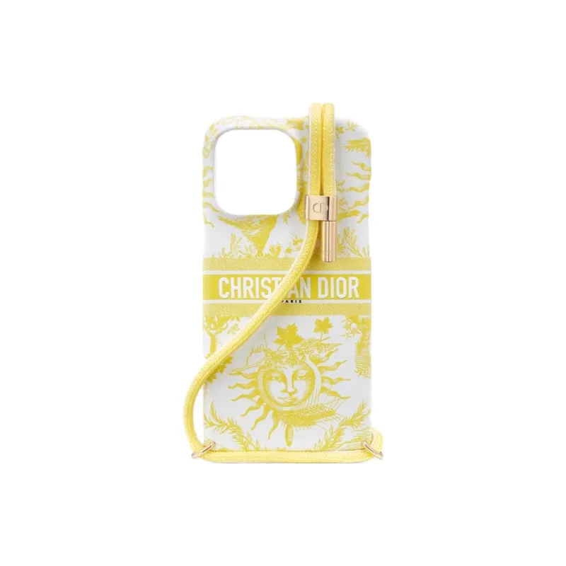 DIOR Leather Material Adjustable Rope Phone Cases Compatible With IPhone 15 Pro Max Artistic-0