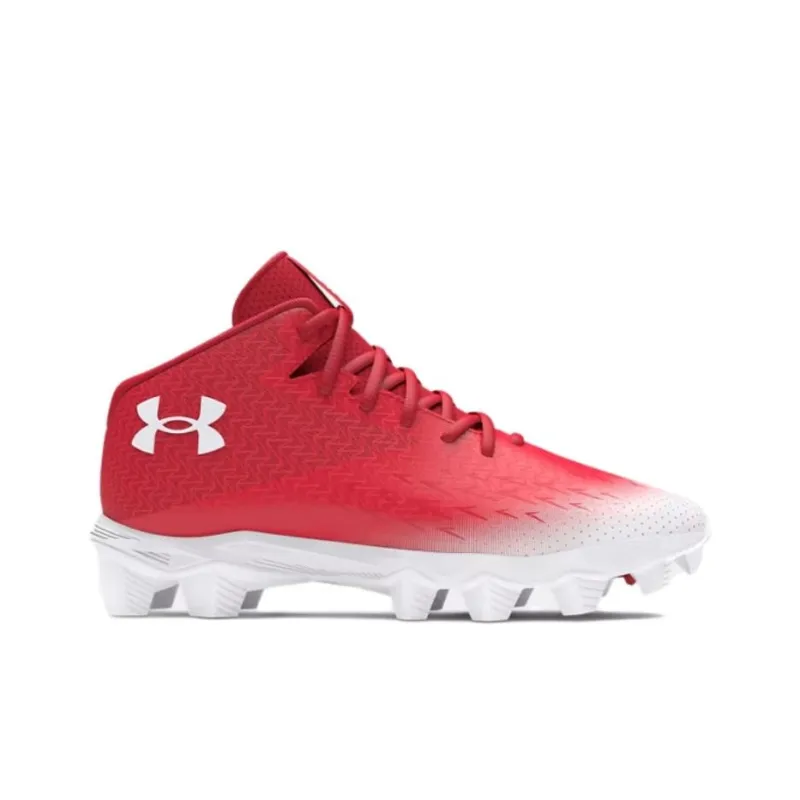 Under Armour Spotlight Franchise 4 Anti Slip Wear Resistant Soccer Shoes Men's Red-1