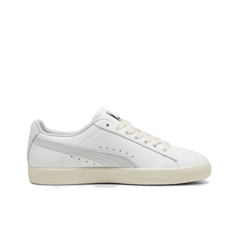 PUMA Clyde Anti Slip Wear Resistant Low Top Skateboard Shoes Unisex White-1