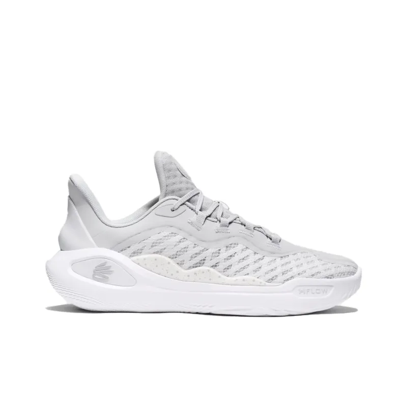 Under Armour Curry 11 Anti Slip Wear Resistant Low Top Basketball Shoes Unisex Gray White-1
