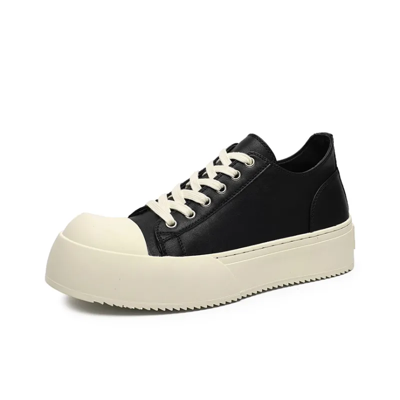 ΛOLUNKΛ Slip-Resistant Cushioning Low-Top Skateboard Shoes Unisex Black-2