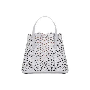 Alaia Cow Leather Shoulder Bag Crossbody Bag Handbag Women's Gray
