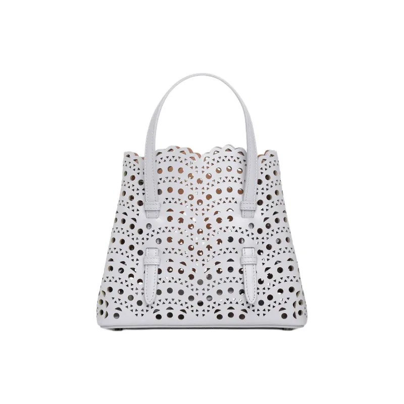 Alaia Cow Leather Shoulder Bag Crossbody Bag Handbag Women's Gray-0