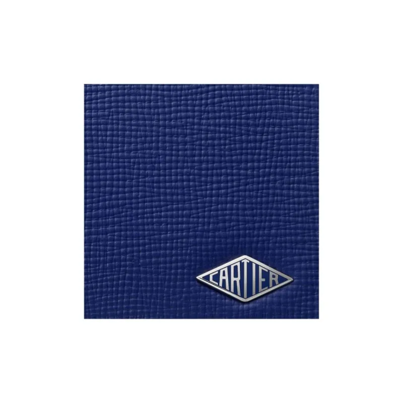 CARTIER Grain Cow Leather Wallet Unisex Blue-3