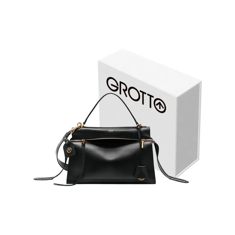 GROTTO Saddle Calfskin Handbag, Shoulder Bag, Crossbody Bag, Large Capacity Briefcase Regular Unisex Multicolor-0