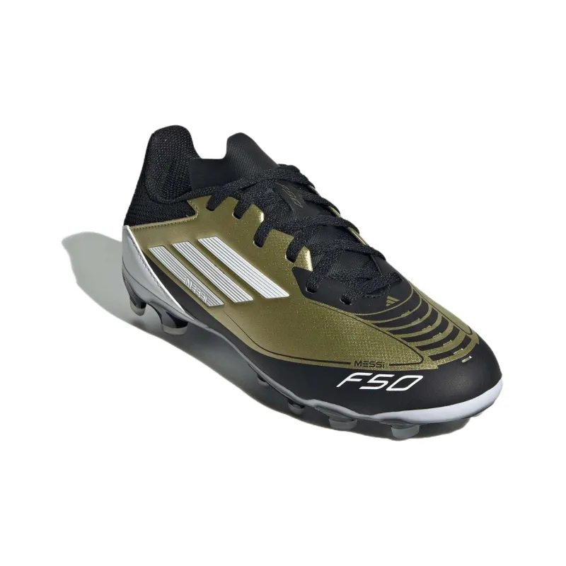 Adidas Anti-Slip Wear-Resistant Low-Top Kids' Soccer Shoes Gold Black And White Teenagers-2