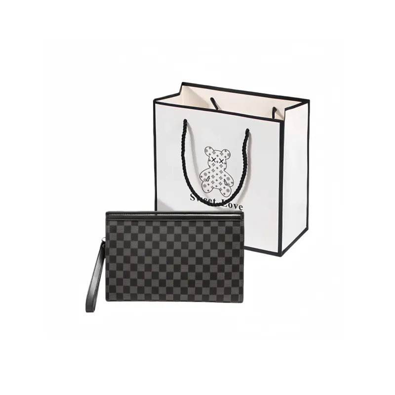 LETOO Microfiber Synthetic Leather Clutch Regular Men's Black-5