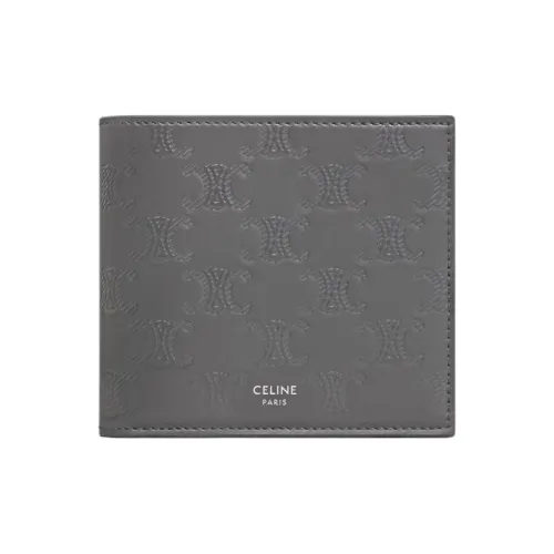 CELINE Calfskin Wallet Unisex Anthracite