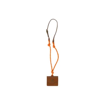MIU MIU Leather Earphone Case Women's Cognac Brandy & Orange