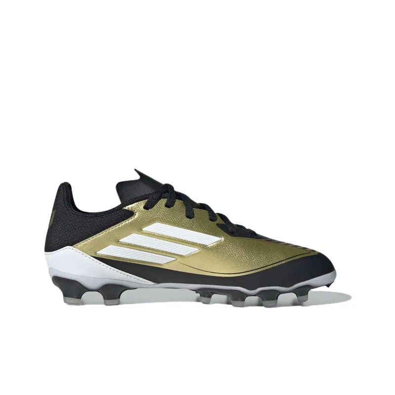 Adidas Anti-Slip Wear-Resistant Low-Top Kids' Soccer Shoes Gold Black And White Teenagers-1