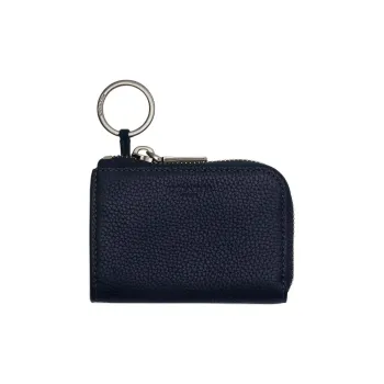 COACH Pebbled Leather Key Pouch Mini Men's Midnight Marine
