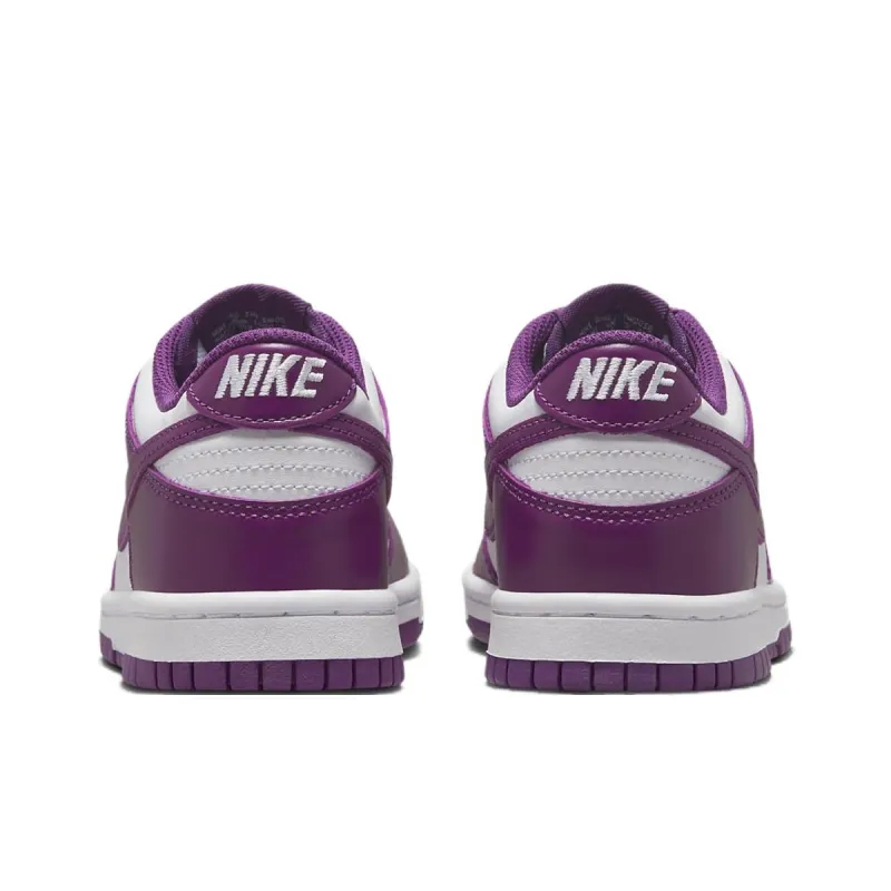 Nike Dunk Slip-Resistant Cushioning Wear-Resistant Low-Top Children's Basketball Shoes White Purple Teenagers-4