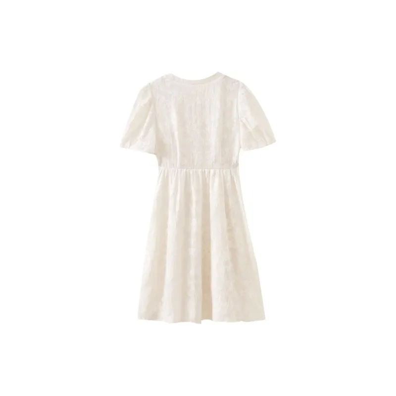 SHUIYUNJIAN Short-Sleeved Dresses Women's Beige Apricot-1