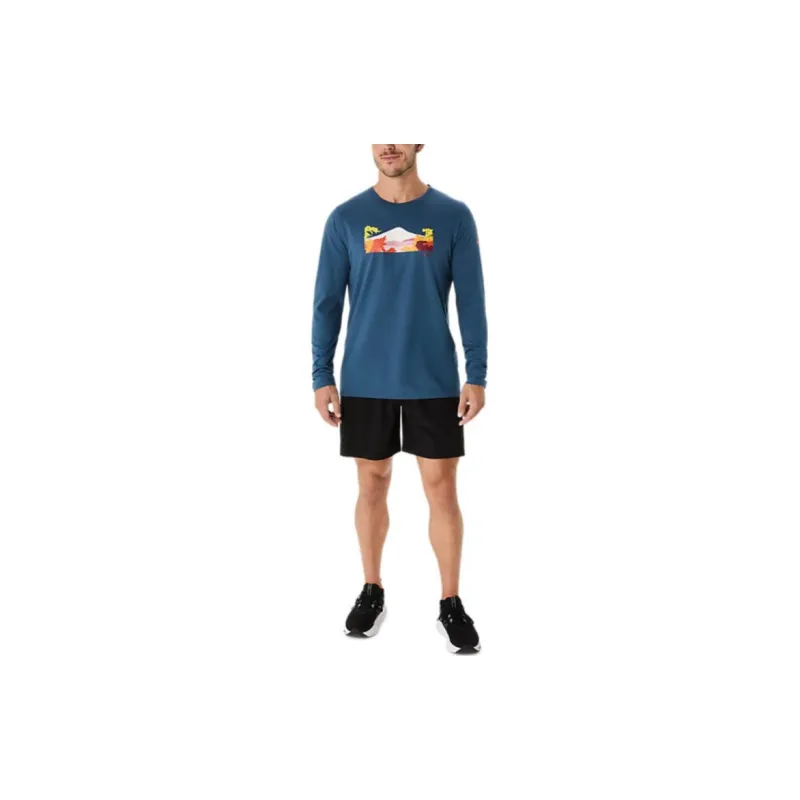 Asics UNISEX LONG SLEEVE AUTUMN OF SPORT TEE T-Shirt Unisex Vintage Indigo-2